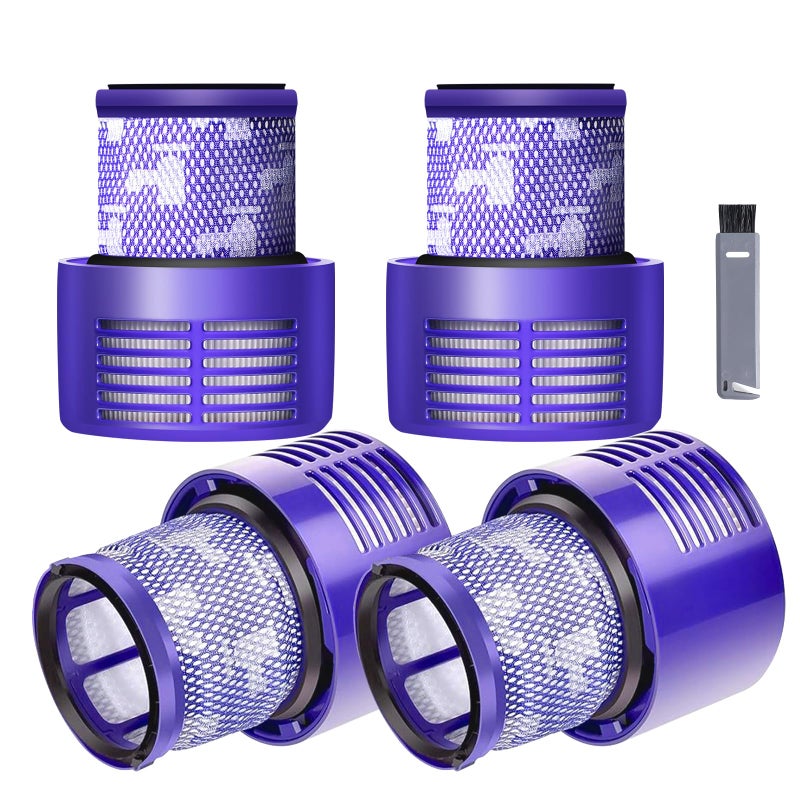 keluke V10 Filter Replacement for Dyson V10 Cyclone Series, V10 Absolute, V10 Animal, V10 Total Clean, Replace Part No. 969082-01,4 Pack Filters and 1 Clean Brush - Image 1