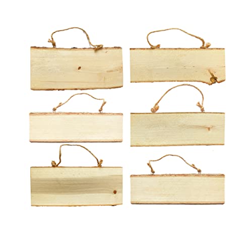 Cregugua 6-Pack Wood Signs Basswood Rectangle Plaque Wooden Slice for Crafts Burning Carving (4x10x0.42 in) - Image 1
