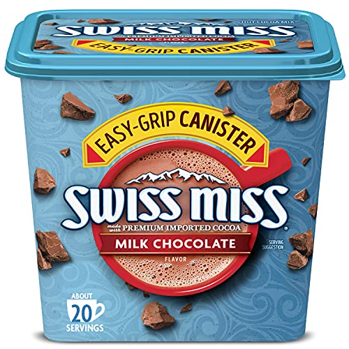 Swiss Miss Milk Chocolate Flavored Hot Cocoa Mix, Hot Cocoa Bar Supplies, 22.23 oz. Canister - Image 1