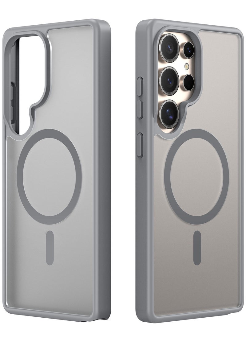 DUX DUCIS - DUX DUCIS Yind Case Anti-Yellowing Matte Clear [Hard PC Back & Soft TPU Bumper] Magnetic Wireless Charging Shockproof Protective Phone Case Cover compatible with Samsung Galaxy S25 Ultra  (Grey) - Image 1