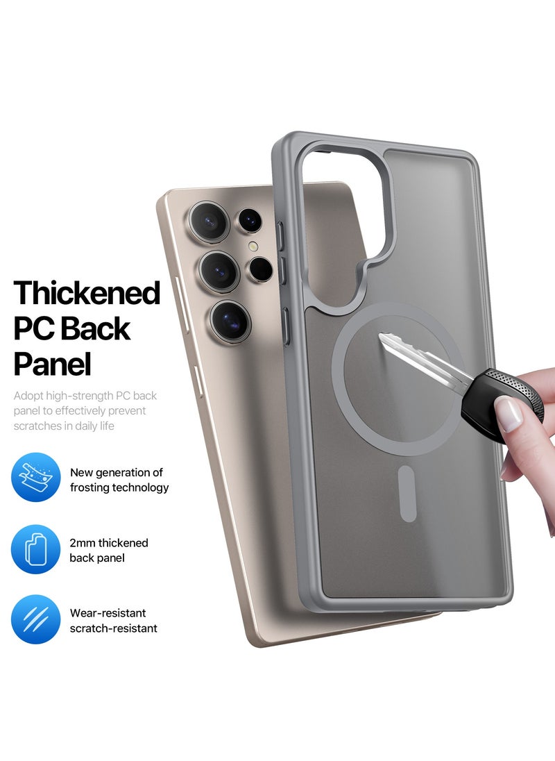 DUX DUCIS - DUX DUCIS Yind Case Anti-Yellowing Matte Clear [Hard PC Back & Soft TPU Bumper] Magnetic Wireless Charging Shockproof Protective Phone Case Cover compatible with Samsung Galaxy S25 Ultra  (Grey) - Image 1