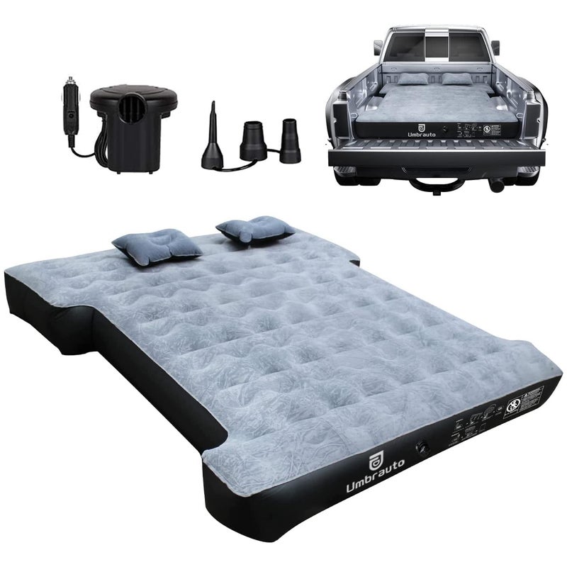 Umbrauto Inflatable Truck Bed Air Mattress for Full Size Short Truck Beds, 5.5-5.8ft, with Pump & Carry Bag. Perfect for Outdoor Adventures - Image 1