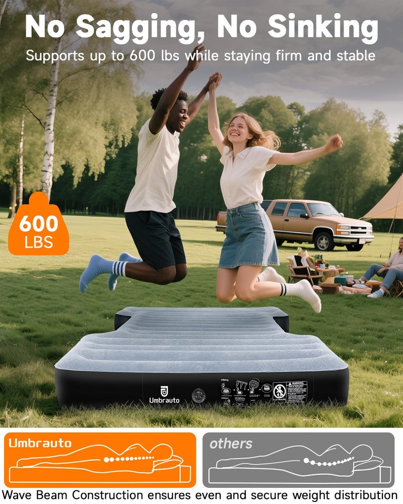 Umbrauto Inflatable Truck Bed Air Mattress for Full Size Short Truck Beds, 5.5-5.8ft, with Pump & Carry Bag. Perfect for Outdoor Adventures - Image 5