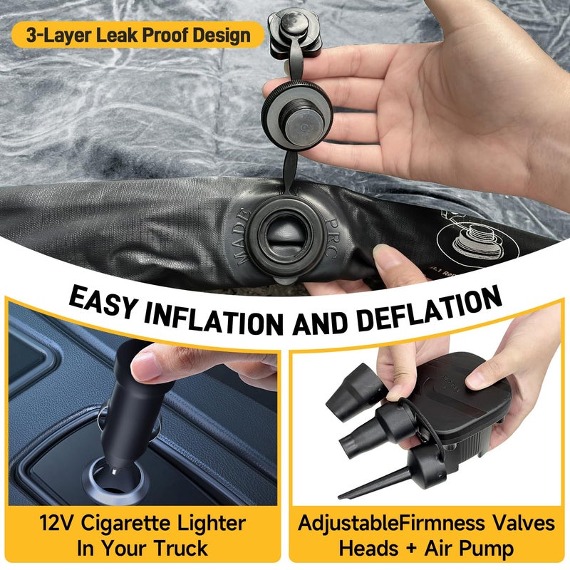 Umbrauto Inflatable Truck Bed Air Mattress for Full Size Short Truck Beds, 5.5-5.8ft, with Pump & Carry Bag. Perfect for Outdoor Adventures - Image 3