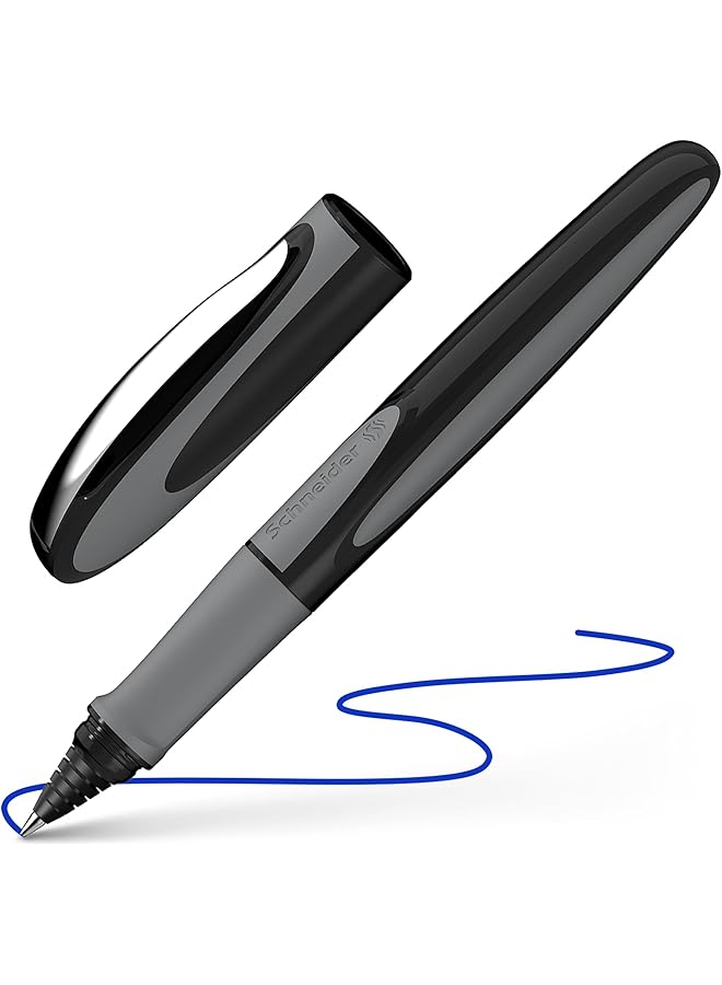 Schneider Ray Cartridge Rollerball Pen M Medium Refillable Onyx Barrel Royal Blue Erasable Ink Cartridge Pack Of 1 Pen 187807 - Image 1