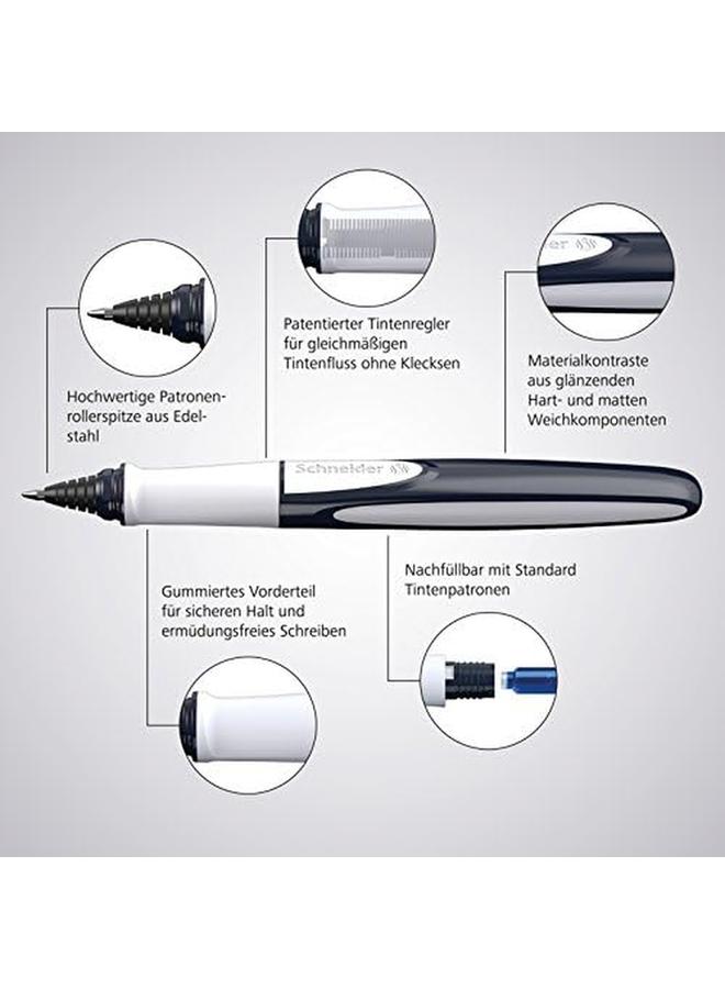 Schneider Ray Cartridge Rollerball Pen M Medium Refillable Onyx Barrel Royal Blue Erasable Ink Cartridge Pack Of 1 Pen 187807 - Image 4