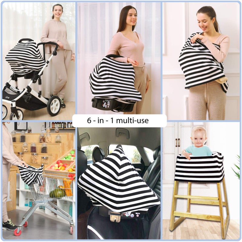 ByeBye Calorie Car Seat Covers High Stretchy- Carseat Canopy for Babies, Multi- use Breastfeeding Covers, Baby Shower Gifts for Boys and Girls - Image 4