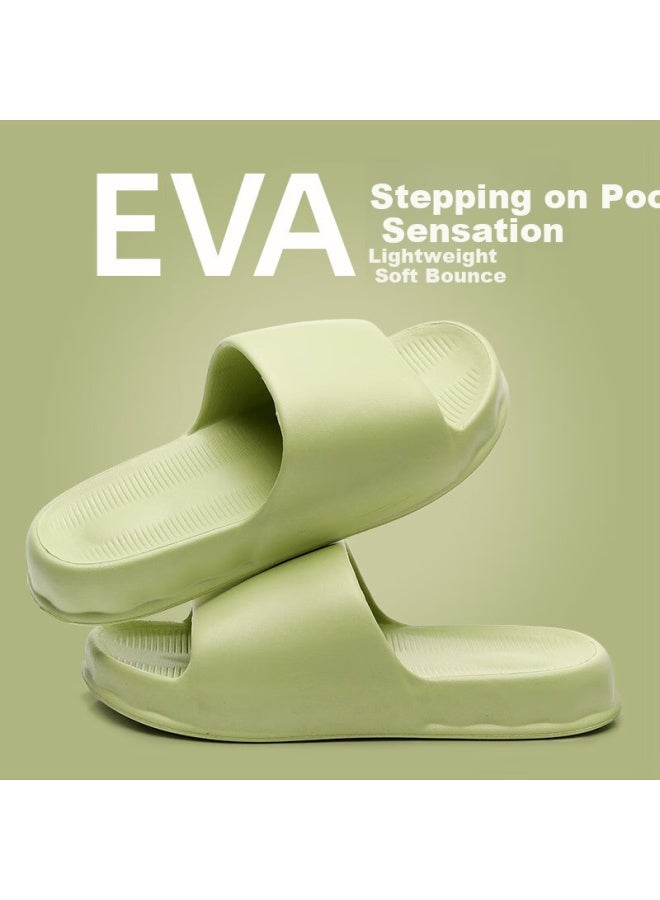 GUOLUOFEI Golofee Men's Summer Indoor Anti-slip Lightweight Eva Soft Bottom Couple Slippers Green 40-41 - Image 1