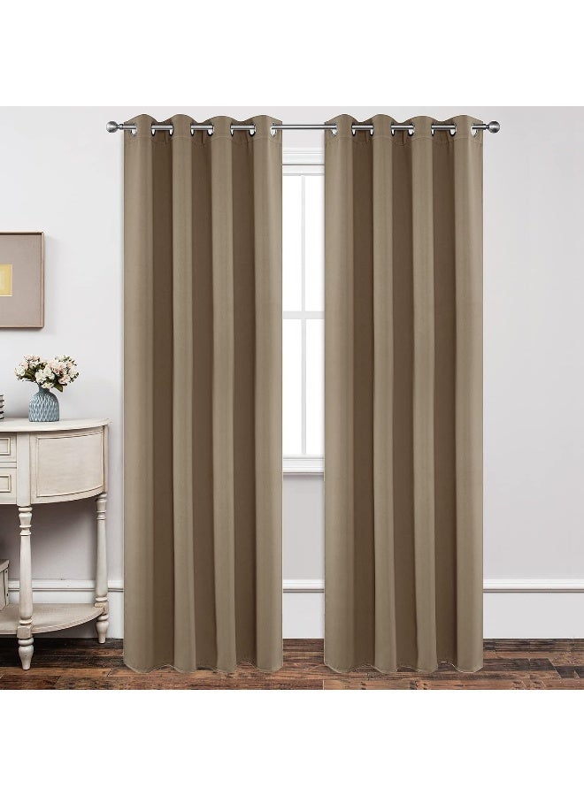 Joydeco Blackout Curtains 95 Inch Length 2 Panels Set, Thermal Insulated Long Curtains & Drapes - Image 1
