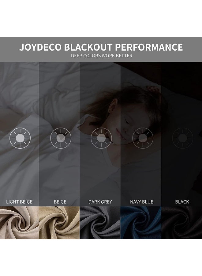 Joydeco Blackout Curtains 95 Inch Length 2 Panels Set, Thermal Insulated Long Curtains & Drapes - Image 2