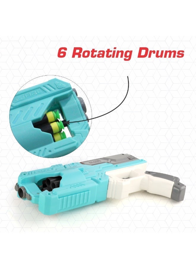 Chanak High Performance Six Fire Gun, Toy Blaster Gun With 6 Dart Rotating Drum, Hi-Arm Toy Gun For Kids Above 6 years, Accurate Upto 45 Feet, Includes 10 Soft Bullet Darts,  (Color As Per Availability) - Image 5