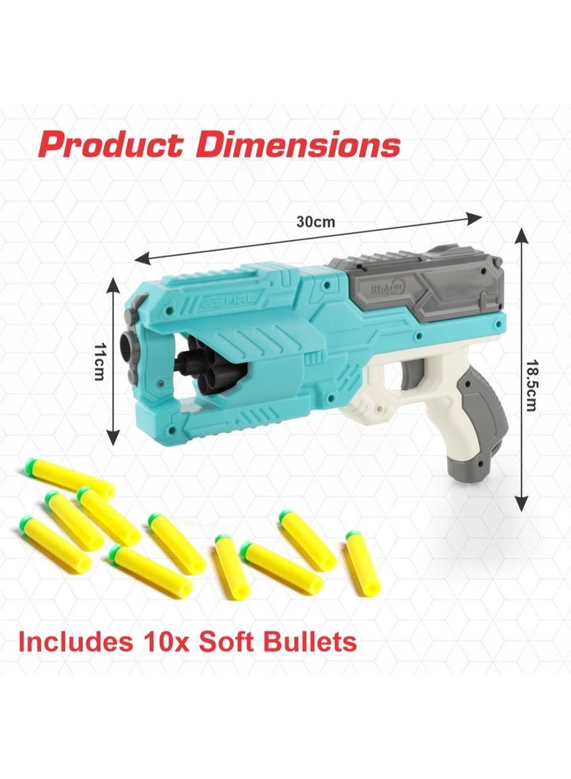 Chanak High Performance Six Fire Gun, Toy Blaster Gun With 6 Dart Rotating Drum, Hi-Arm Toy Gun For Kids Above 6 years, Accurate Upto 45 Feet, Includes 10 Soft Bullet Darts,  (Color As Per Availability) - Image 4