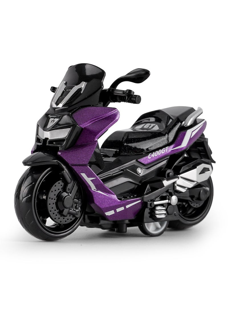 Live online popular childrens toy boy simulation alloy toy car model educational toy simulation pedal motorcycle {Purple pedal} OPP bag 