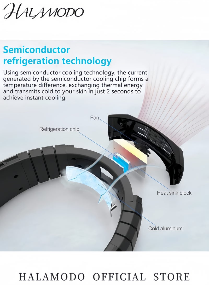 هالامودو مروحة محمولة، بثلاث سرعات قابلة للتعديل، H33344B-KM، أسود - Image 2