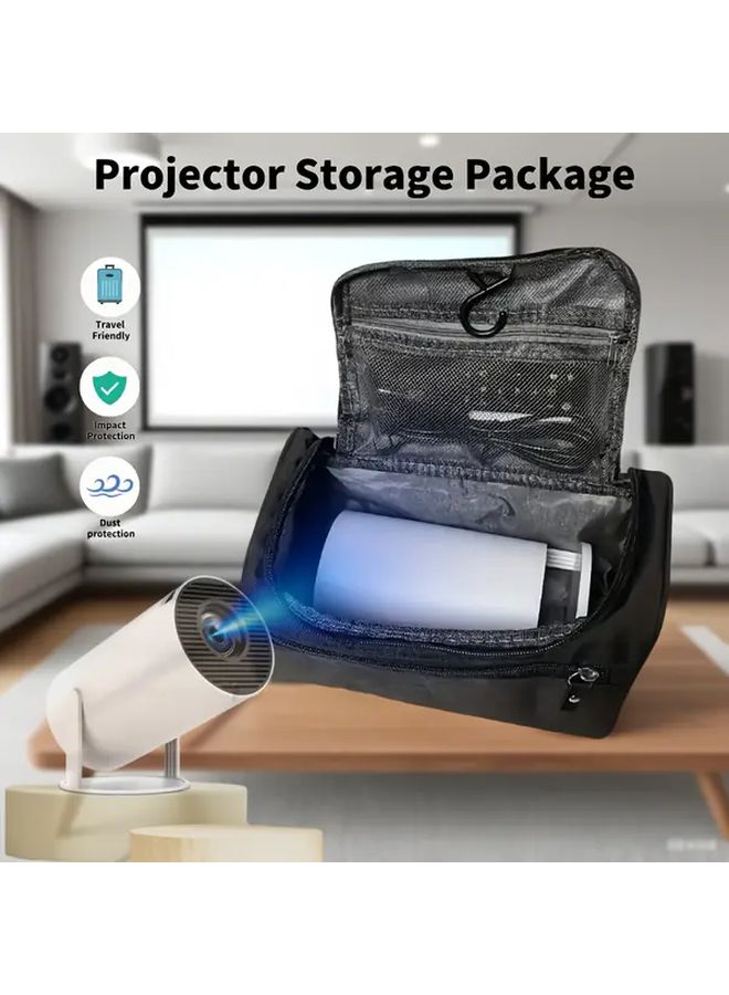 Gray Compact Projector Carrying Case Durable Storage Bag For Hy300 Pro Hy320 Mini And More Portable Design With Protective Pouch Mesh Pocket And Sturdy Construction Travel Accessory - Image 1