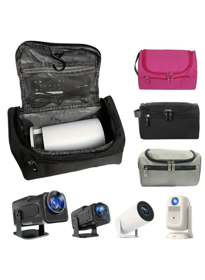 Gray Compact Projector Carrying Case Durable Storage Bag For Hy300 Pro Hy320 Mini And More Portable Design With Protective Pouch Mesh Pocket And Sturdy Construction Travel Accessory - Image 3