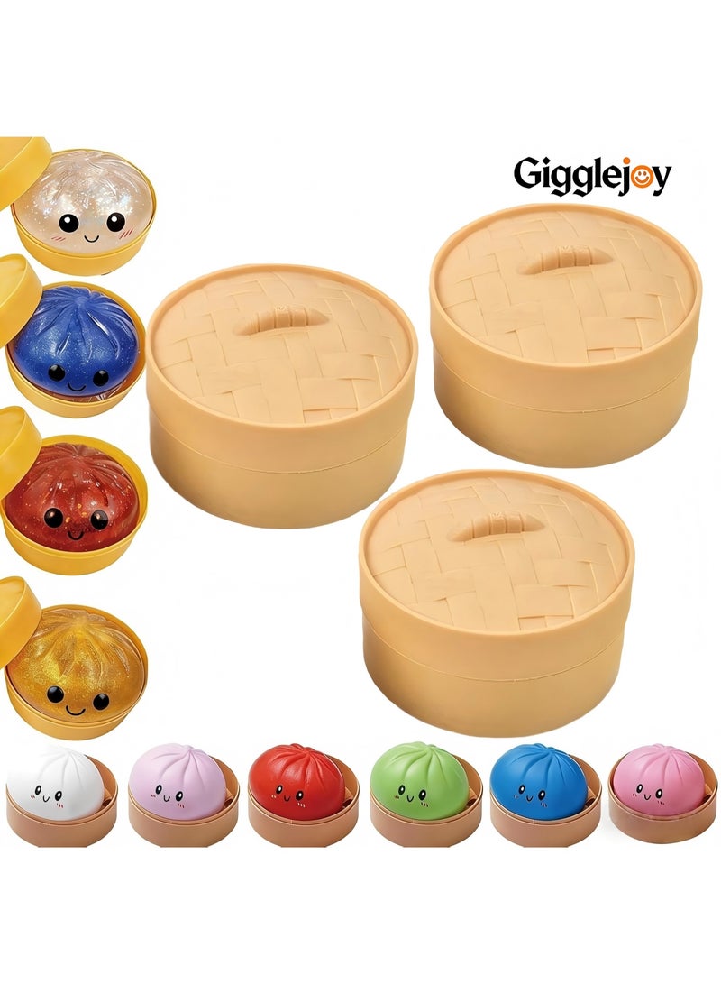 جِيجل جوي جليتر الكعكة Squishy - عشوائي الكعكة Squishy مربع الغموض ، لعبة 10 ألوان الكعكة Squishy ، كرات الإغاثة من الإجهاد المفاجأة الملونة مع البخار إعادة الاستخدام الرد الضغط لهدايا المكتب المنزلي (Random-3PCS) - Image 1