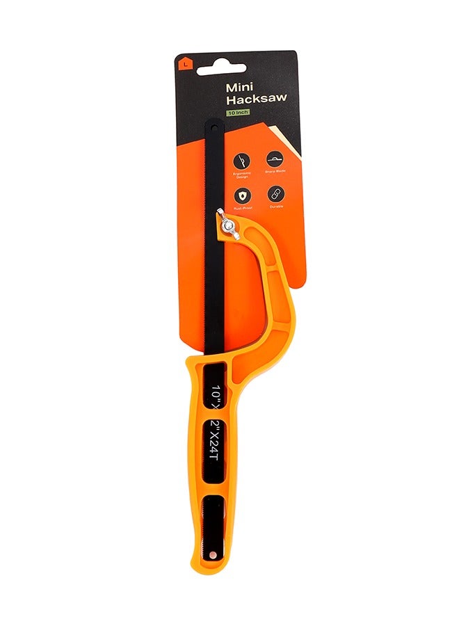 LAWAZIM Mini Hacksaw -10inch- Compact Handsaw for PVC Pipes and Wood - Handheld Cutting Tool with Non-Slip D-Shape Frame and a Flexible 10x2inch 24TPI Saw Blade -for DIY and Professional Use  - Image 5