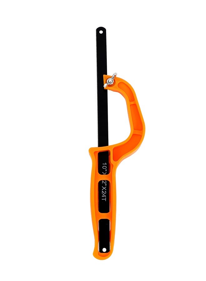 LAWAZIM Mini Hacksaw -10inch- Compact Handsaw for PVC Pipes and Wood - Handheld Cutting Tool with Non-Slip D-Shape Frame and a Flexible 10x2inch 24TPI Saw Blade -for DIY and Professional Use  - Image 4