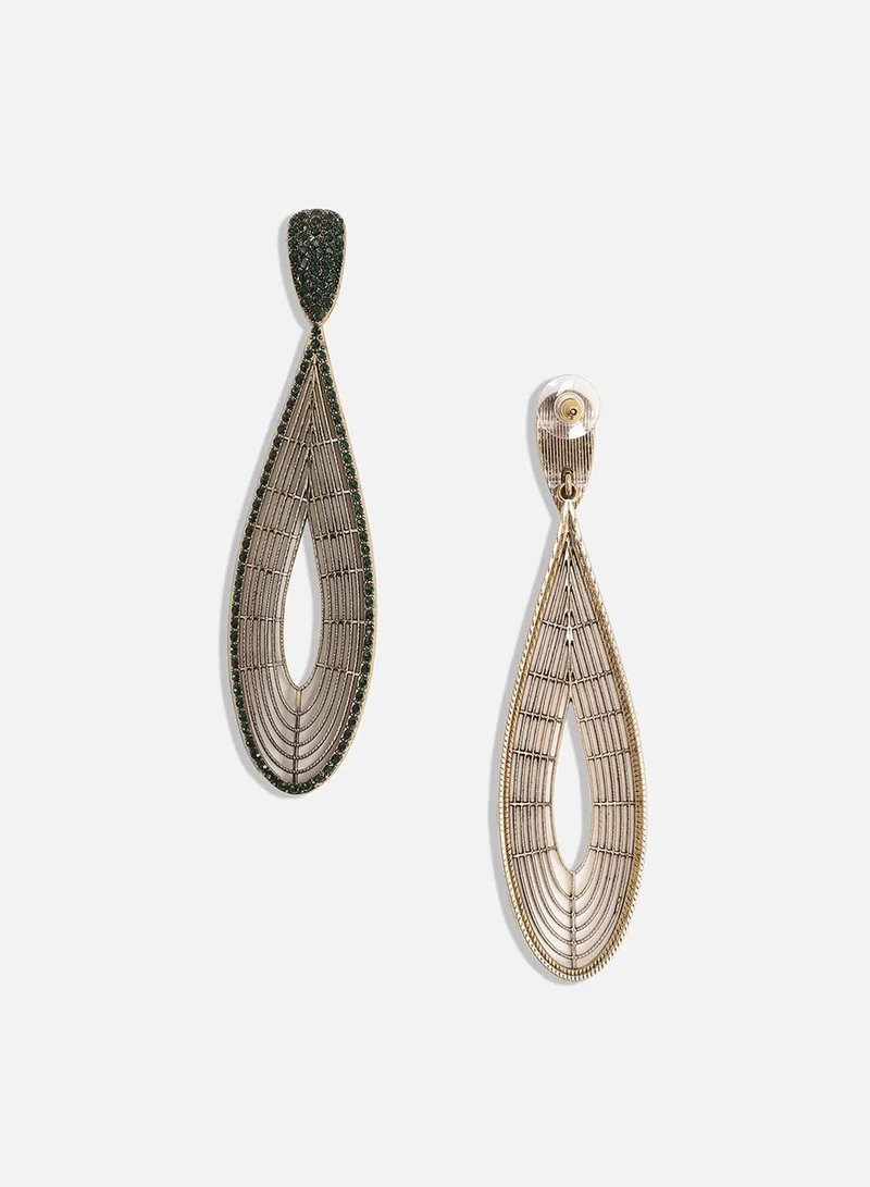 Sohi  Maxi Lined Teardrop Artificial Drop Earring Jewellery for Women | Best Price UAE