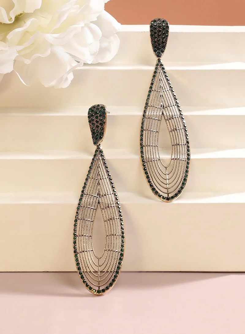 Sohi  Maxi Lined Teardrop Artificial Drop Earring Jewellery for Women | Best Price UAE