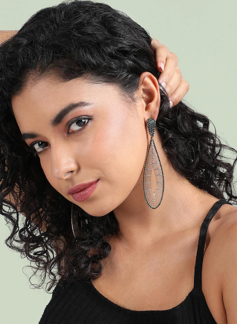 Sohi  Maxi Lined Teardrop Artificial Drop Earring Jewellery for Women | Best Price UAE