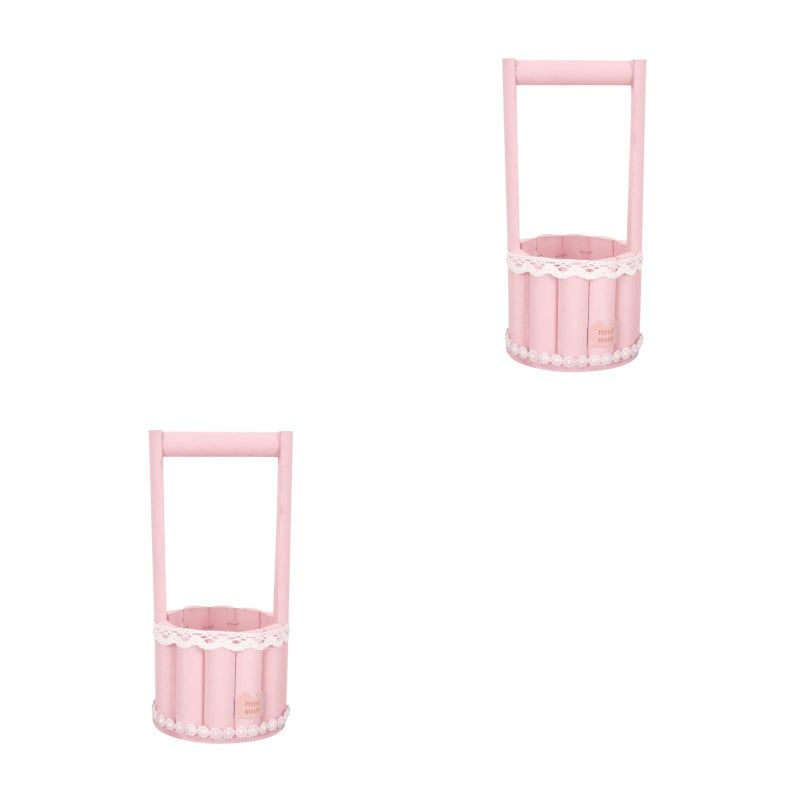2pcs Decorative Flower Basket Adornment Dried Flower Storage Basket Flower Container - Image 1