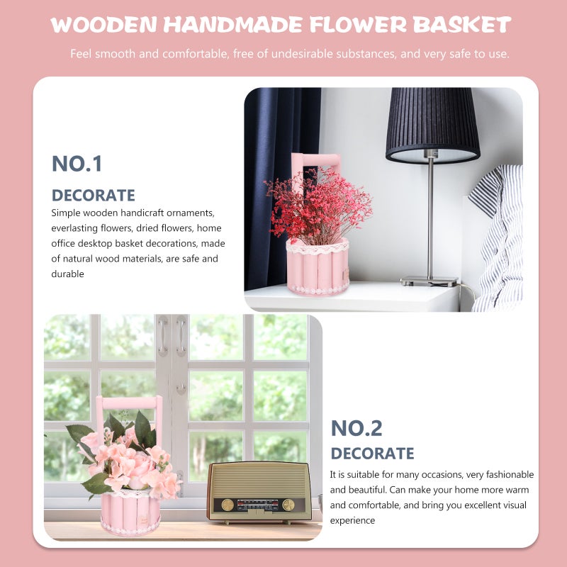 2pcs Decorative Flower Basket Adornment Dried Flower Storage Basket Flower Container - Image 4