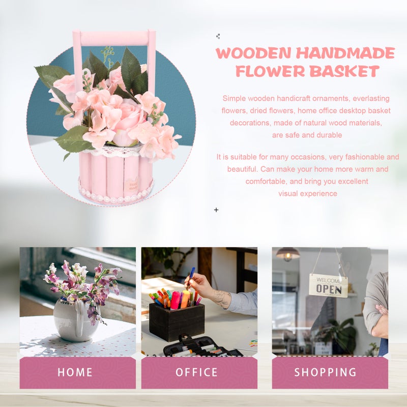 2pcs Decorative Flower Basket Adornment Dried Flower Storage Basket Flower Container - Image 2