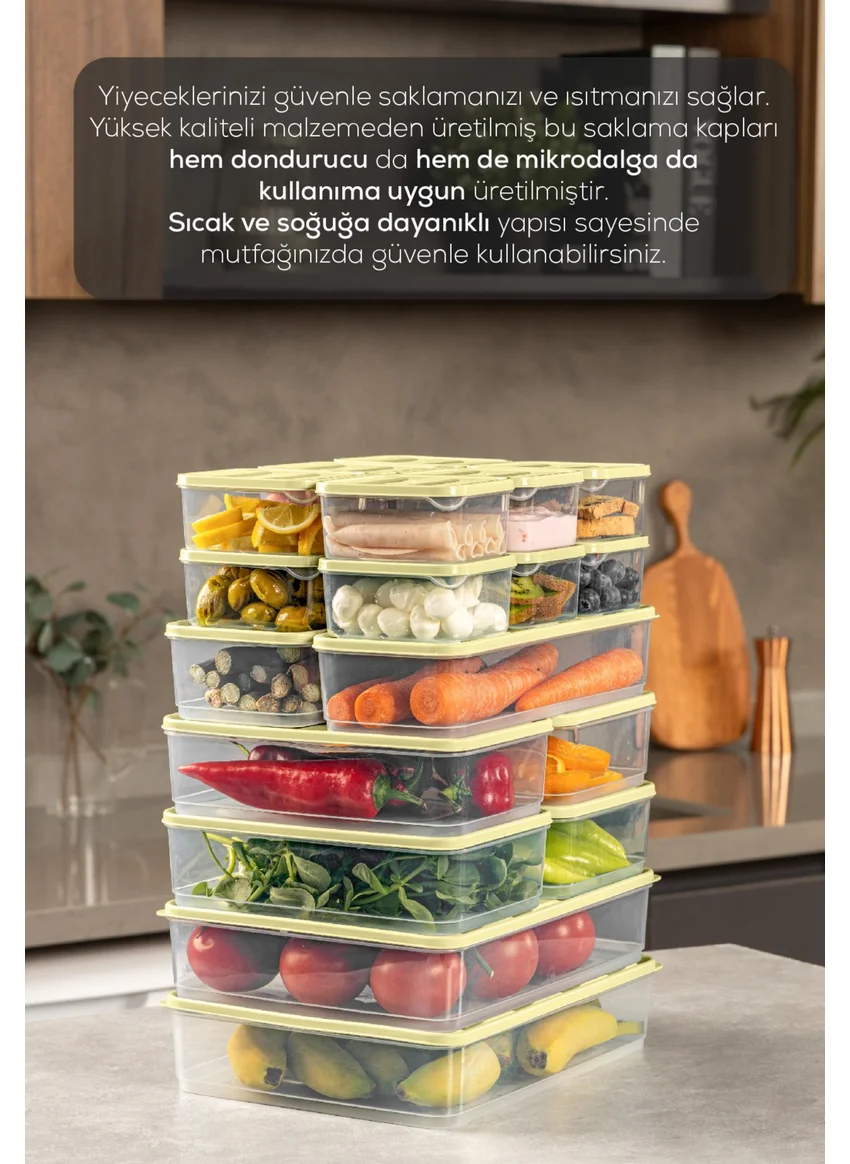 Vienev 20LI Fridge Freezer Organizer Microwave and Freezer Suitable Storage Container Yellow