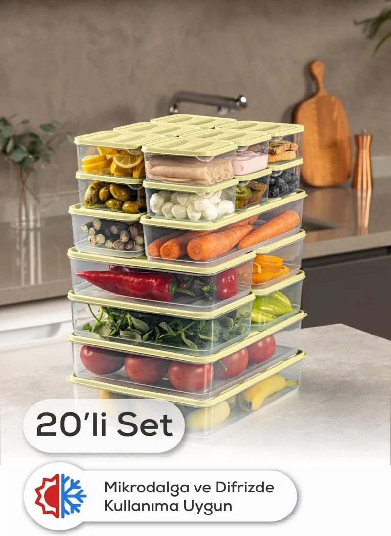 Vienev 20LI Fridge Freezer Organizer Microwave and Freezer Suitable Storage Container Yellow