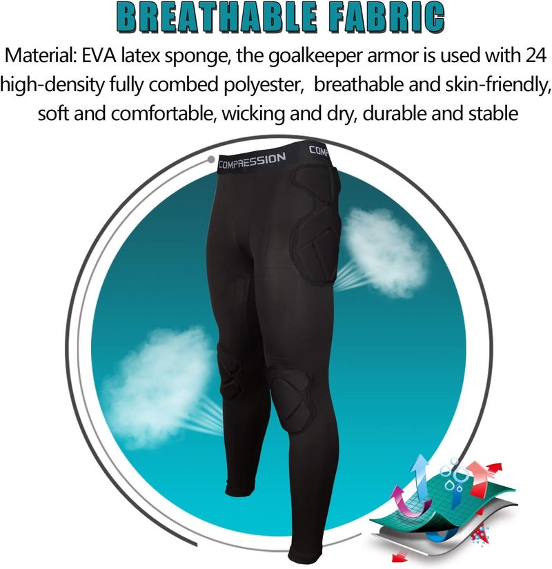 Shinestone Adult Men's Goalkeeper Armor BodyShield Padded Compression Shirt Pants and Short with Sponge Protector - Image 2