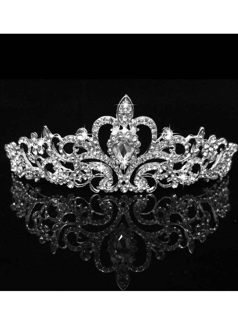 KASTWAVE Silver Tiara Crown Crystal Headband Princess Rhinestone Crown with Comb Bridal Headband Bridal Wedding Ball Birthday Party Hair Accessories Women's Jewelry - Image 1