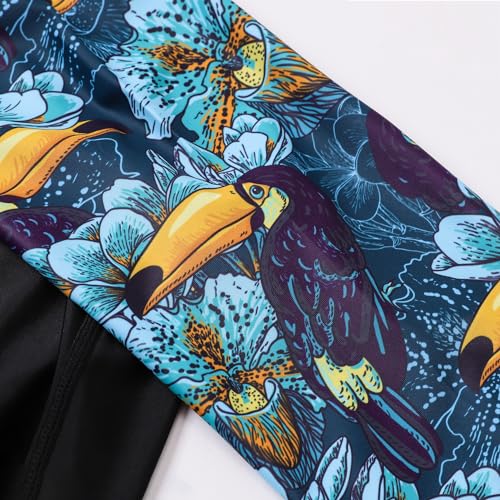 ADOREISM Men's Quick-Dry UPF 50+ Sun Protection Short Sleeve Rash Guard (HeyToucan, XL) - Image 5