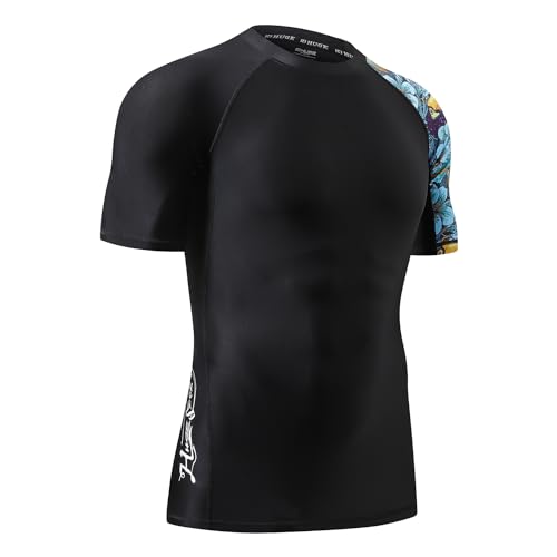 ADOREISM Men's Quick-Dry UPF 50+ Sun Protection Short Sleeve Rash Guard (HeyToucan, XL) - Image 3