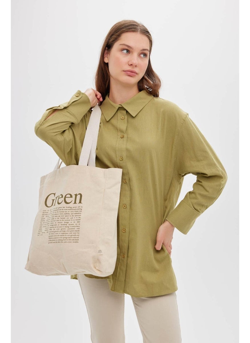 Manuka - Printed Gusseted Cloth Bag Green - Image 1
