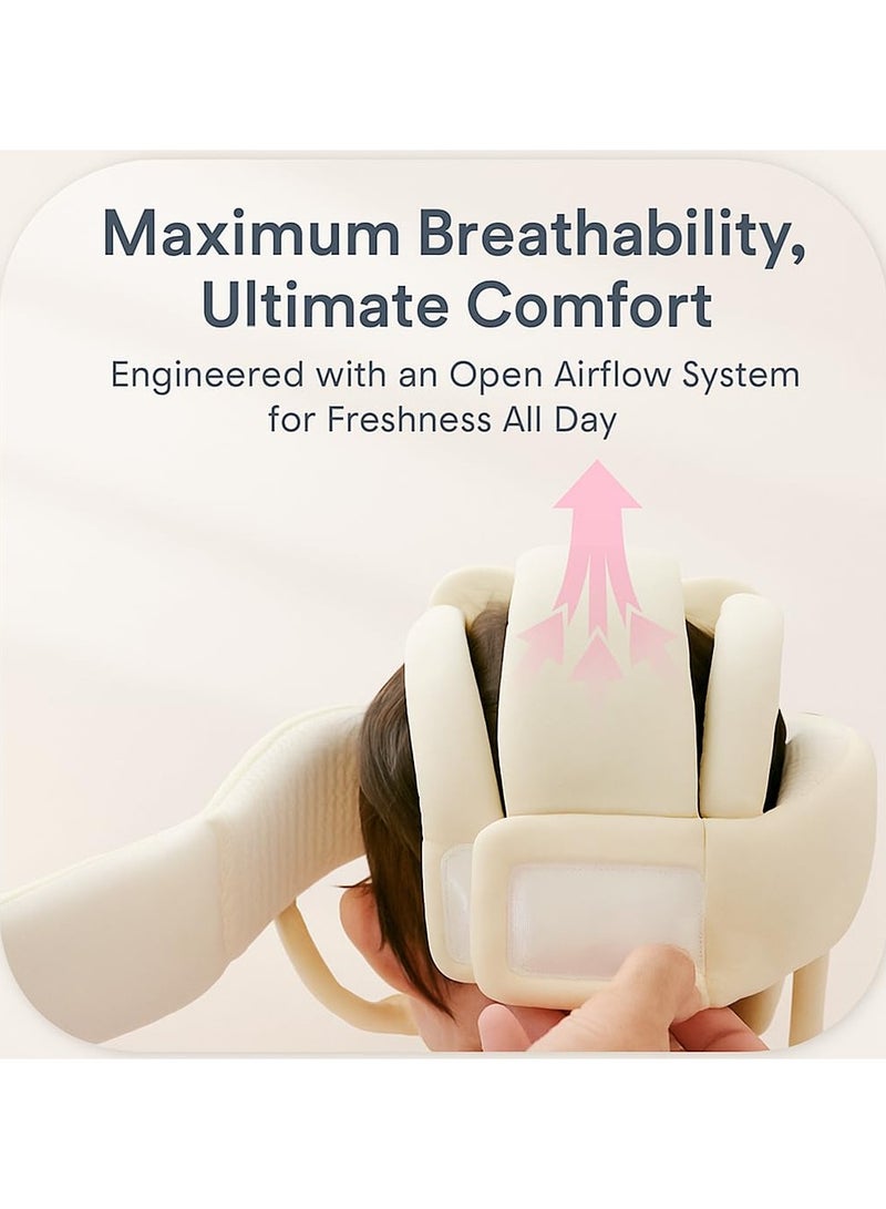 Mr. Penda Baby Helmet for Crawling Walking With Knee Pads, Soft and Lightweight Baby Head Protector with Adjustable Straps, 360° Protection for Toddlers, Cute Bunny Ears Design, Perfect Baby Fall Back Head Protector (White Rabbit) - Image 4