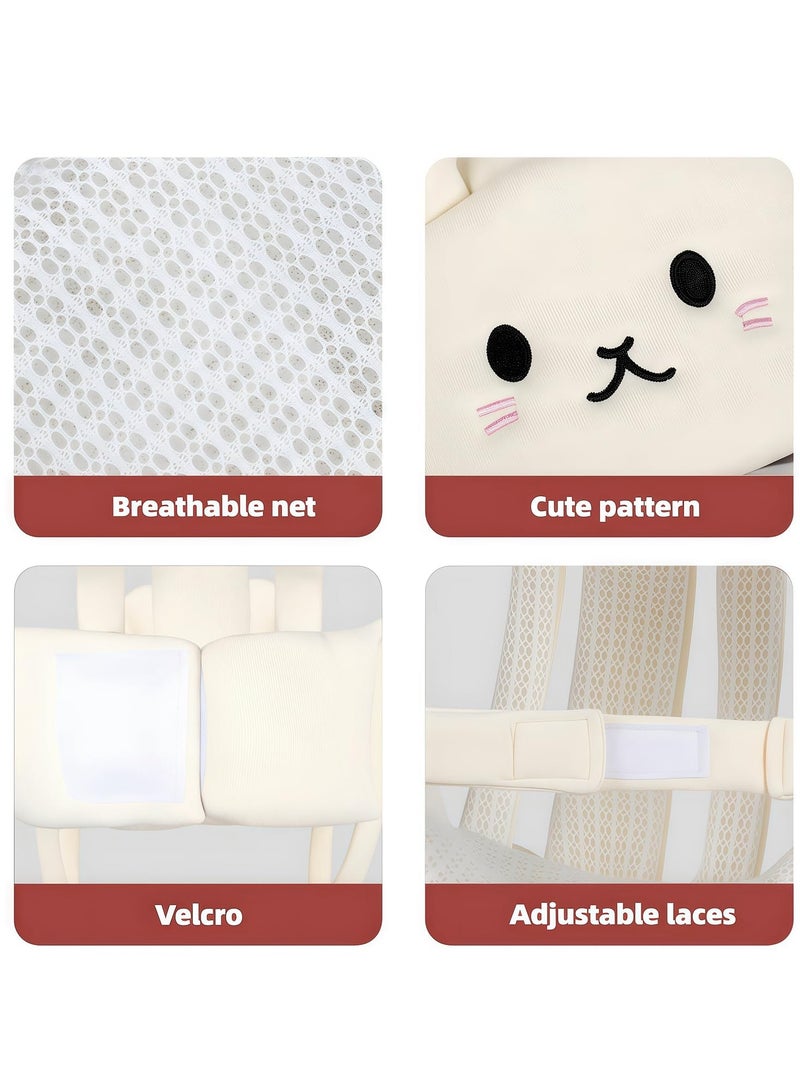 Mr. Penda Baby Helmet for Crawling Walking With Knee Pads, Soft and Lightweight Baby Head Protector with Adjustable Straps, 360° Protection for Toddlers, Cute Bunny Ears Design, Perfect Baby Fall Back Head Protector (White Rabbit) - Image 5