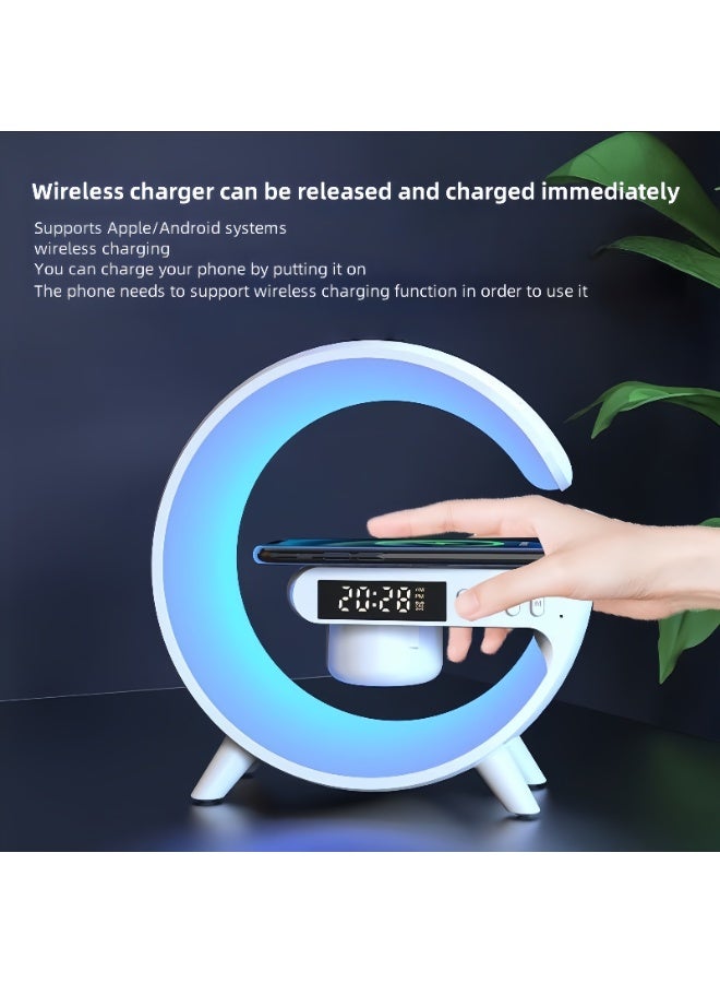 مكبر صوت بلوتوث ذكي لاسلكي مع ضوء محيطي قابل للتعديل LED ، مكبر صوت بلوتوث ، إضاءة ملونة ونظام صوتي - Image 3