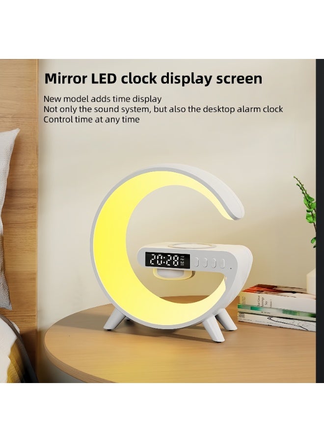 مكبر صوت بلوتوث ذكي لاسلكي مع ضوء محيطي قابل للتعديل LED ، مكبر صوت بلوتوث ، إضاءة ملونة ونظام صوتي - Image 4