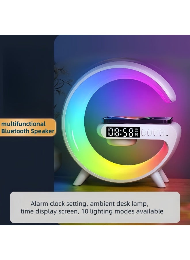 مكبر صوت بلوتوث ذكي لاسلكي مع ضوء محيطي قابل للتعديل LED ، مكبر صوت بلوتوث ، إضاءة ملونة ونظام صوتي - Image 1