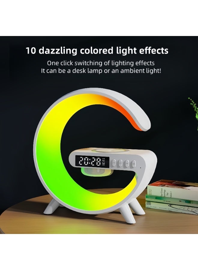 مكبر صوت بلوتوث ذكي لاسلكي مع ضوء محيطي قابل للتعديل LED ، مكبر صوت بلوتوث ، إضاءة ملونة ونظام صوتي - Image 5