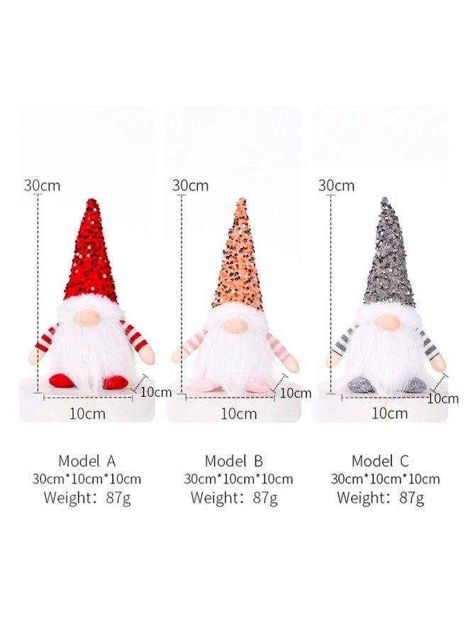 GGEROU - Christmas Gnome Decoration Set of 3, Christmas Gonks Gnomes Plush Swedish, Christmas Gonks Light Up Ornaments - Image 1