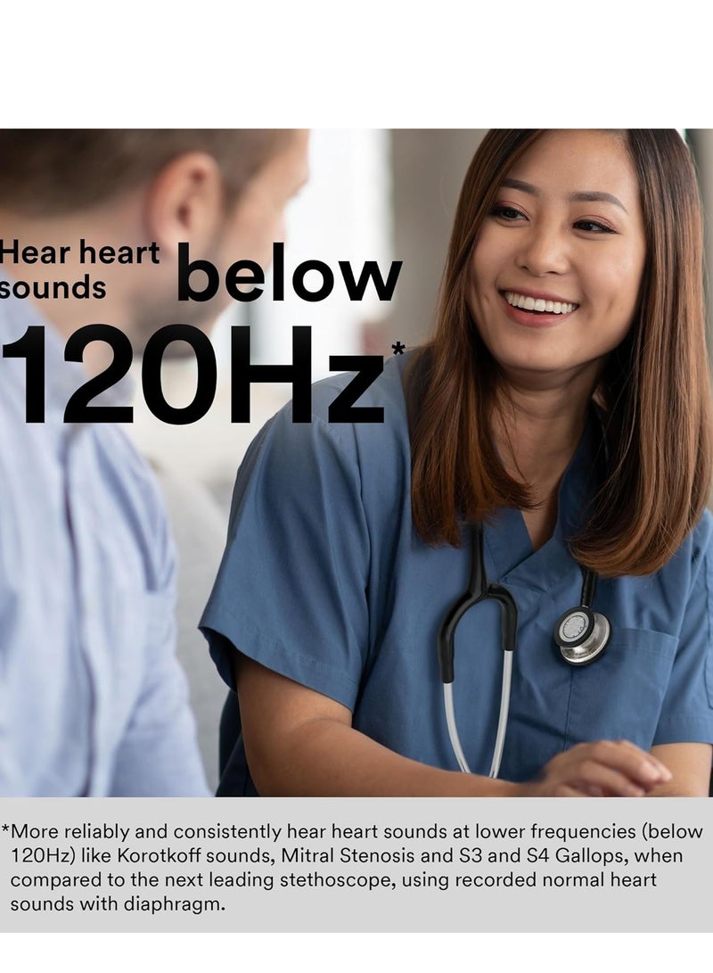 general Classic III Monitoring Stethoscope, Rainbow-Finish Chestpiece, black stem and headset, Black Tube, 69 cm, 5870 - Image 3