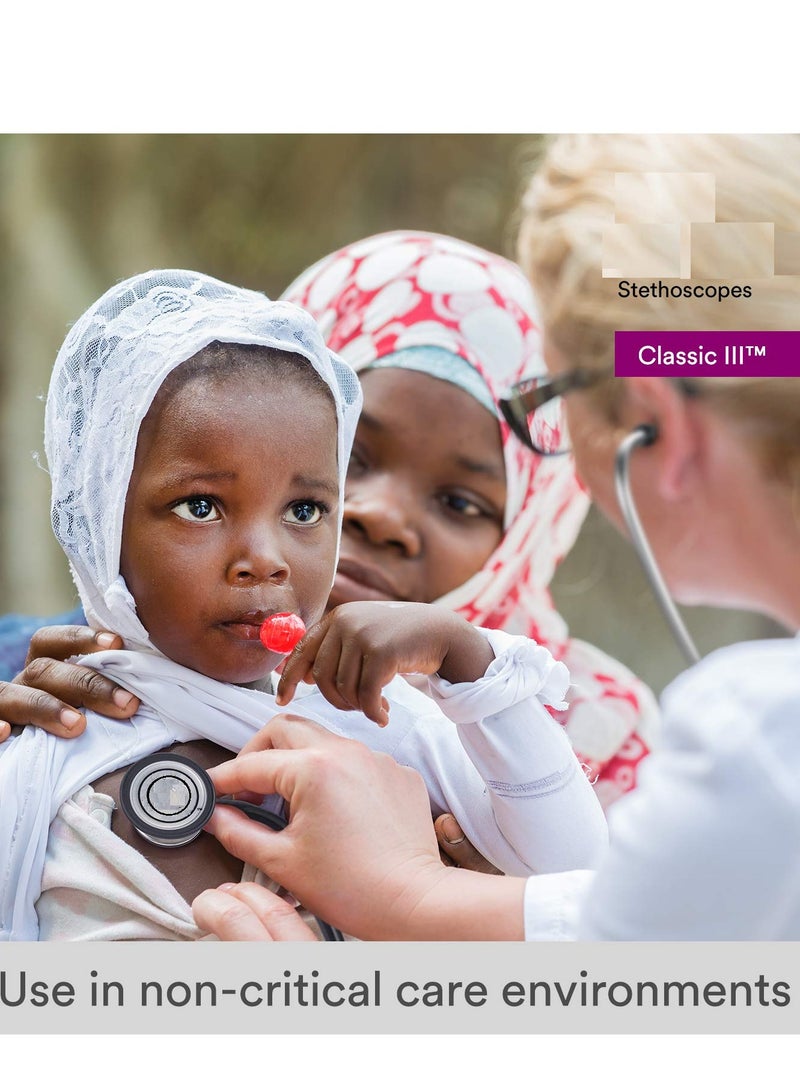 general Classic III Monitoring Stethoscope, Rainbow-Finish Chestpiece, black stem and headset, Black Tube, 69 cm, 5870 - Image 5