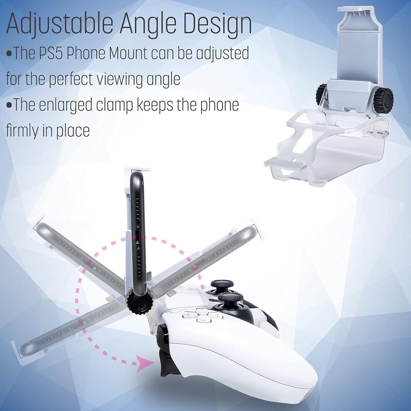 ADZ PS5 Controller Phone Mount Holder Clamp Smart Clip for PS5 Dualsense Controller Perfect for PS Remote Play - Image 2