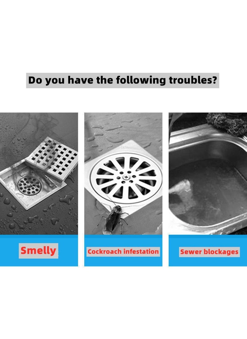 Sweet seven 4 Pcs Silicone Floor Drain Anti-Odor Mat Silica Gel Drain Plugs Anti-Odor Deodorizing Cover Kitchen Seal Sewer Deodorization Suitable for Kitchen Bathroom and Laundry  - Image 2