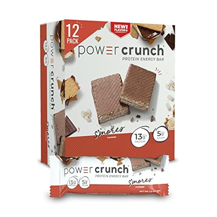 Power Crunch Protein Wafer Bars, High Protein Snacks with Delicious Taste, S'Mores, 1.4 Ounce (12 Count) - Image 1