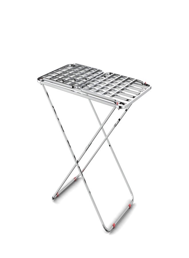 SUNDRY 1Pc 1-Layer Stainless Steel Folding Clothes Rack, Indoor Laundry Drying Rack, Household Space Saving Organizer for Rental House, Home, Dorm, Balcony - Image 5