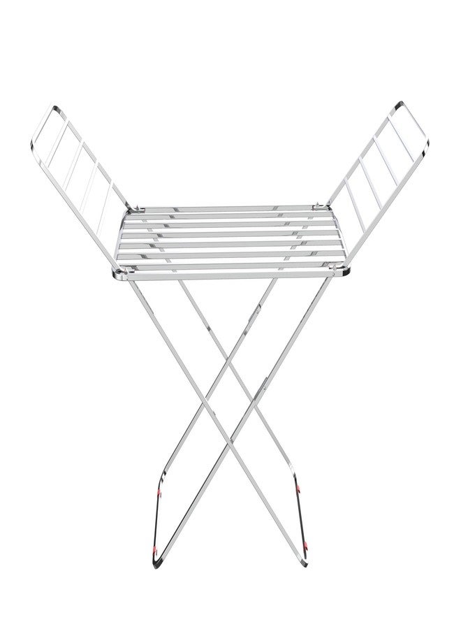SUNDRY 1Pc 1-Layer Stainless Steel Folding Clothes Rack, Indoor Laundry Drying Rack, Household Space Saving Organizer for Rental House, Home, Dorm, Balcony - Image 4